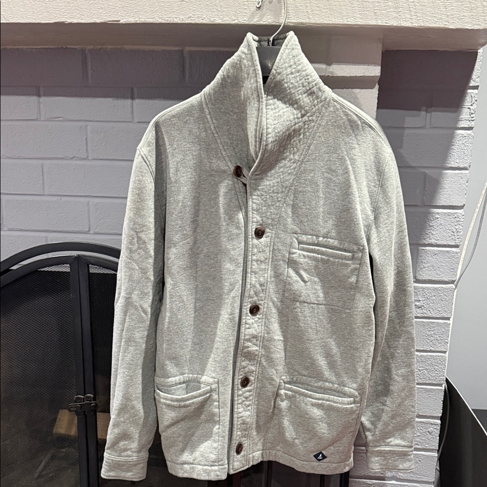 Sperry Men's Gray shawl collar sweatshirt Jacket size M - Picture 3 of 9